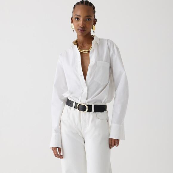 J. Crew Garcon Classic Fit Button Up Shirt in Cotton Poplin White Size 2 NWT - Picture 1 of 12